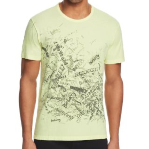 Burberry Other - Burberry Yellow Rydon Scribble Graphic Crew T-Shirt M